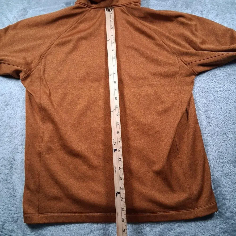 North Face Pullover Mens Large Orange Fleece Quarter Zip Hiking Chest Pocket